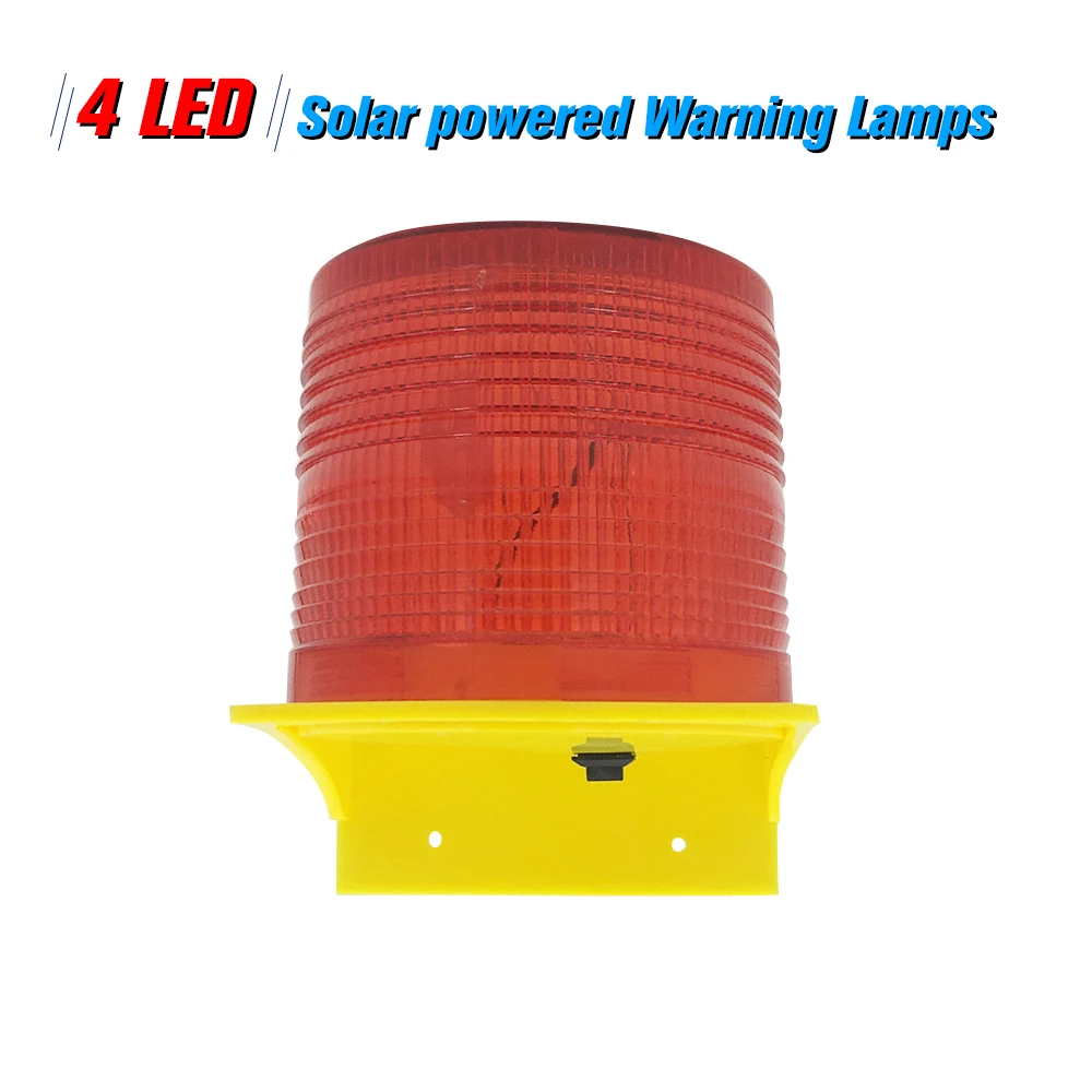 

Solar Warning Lights 4pcs Leds Red Solar-powered Warning Lamps Obstruction Lamp/ Beacon Light/ Traffic Warning