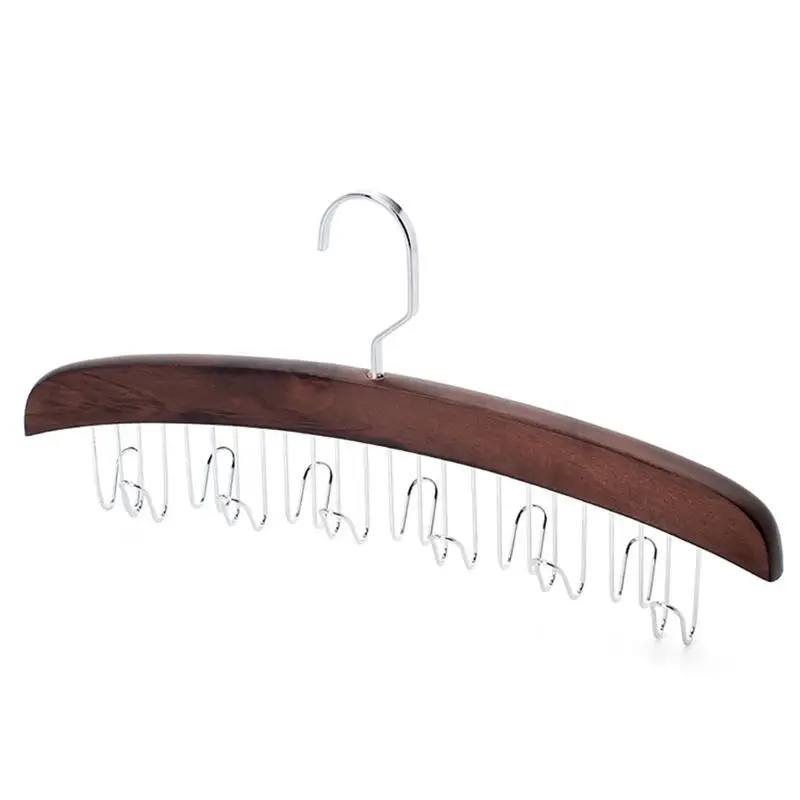 

Redwood 12 Belt Wood Racks With Stainless Steel Hooks Closet Accessories Wardrobe Scarves Ties Organizer Hanger