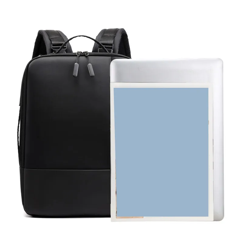 Шесть-портативный многофункциональный водонепроницаемый бизнес ноутбук рюкзак сумка маленький мужской кожаный рюкзак дорожная крышка# q40