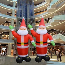 2,4 м светодиодный Надувной Снеговик Санта-Клаус с воздуходувкой для сада, наружный макет, Рождественская Декоративная фигурка, Детские Классические игрушки, штепсельная вилка европейского стандарта
