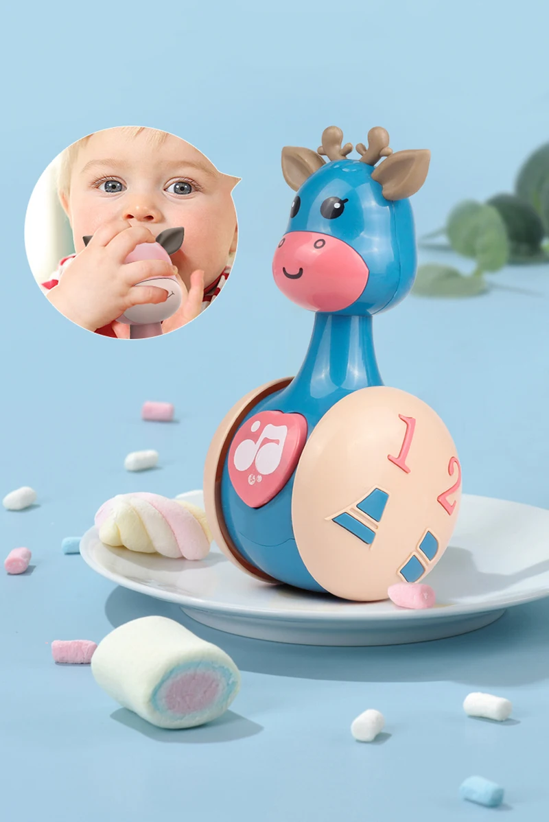 Poupée musicale en plastique en forme de cerf, jouets pour bébé, hochets,  gobelet, jouet interactif amusant, jouets d'apprentissage