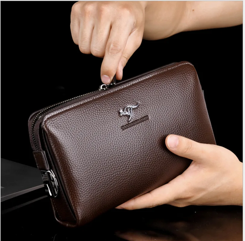 

New Style Password Lock MEN'S Handbag Genuine Leather Large Capacity Soft Leather Men's Clutch Bag Men's Hand Bag Business Brief