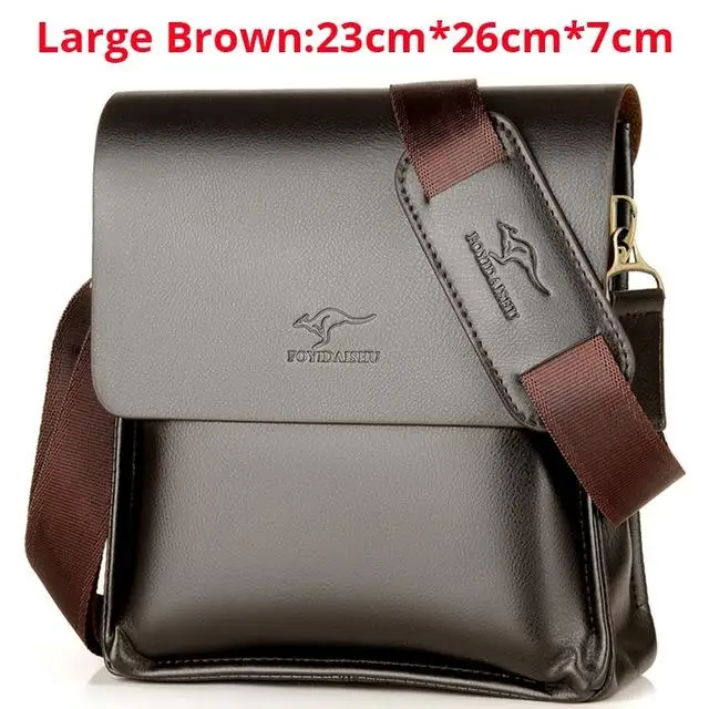 Large Brown Винтажные мужские сумки-мессенджеры из искусственной кожи, мужские сумки через плечо, мужской портфель для ноутбука, сумки для путешествий, сумки через плечо для мужчин CJ8151 - Цвет: Large Brown