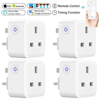 

Sale UK Smart Plug Socket WiFi Outlet Mini Plug Works With Amazon Google Wireless Smart Socket Remote Control Timer Plug D30