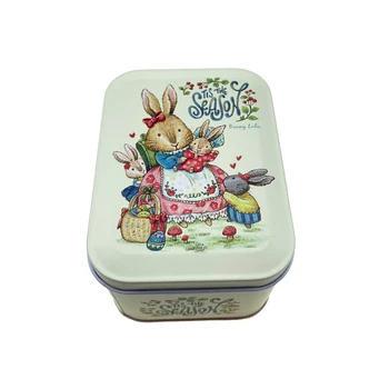 

Peter Rabbits Tin Candy Boxes Jewelry Pill Small items Storage Organizer Case 10.5X6.2X7.8cm Easter decorations