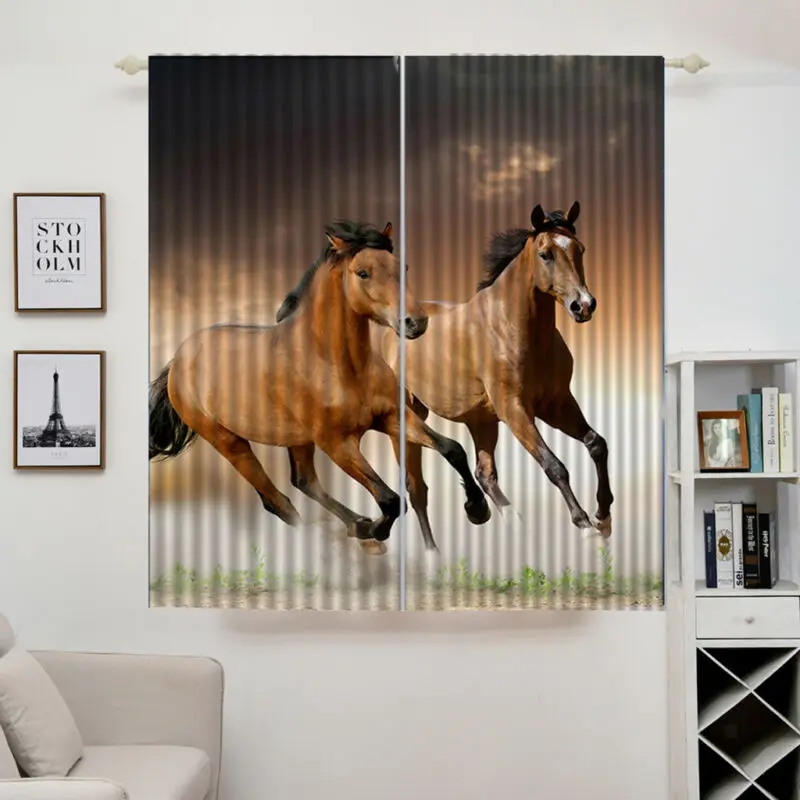 2pcs Set Panels Room Decoration Thermal Insulated 3D Window Curtain 55 x 39 Inch