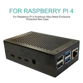 

For Raspberry Pi 4 Case Cooling Heatsinks Black Silver Fit For Raspberry Pi 4 Metal Enclosure Protective Box Case