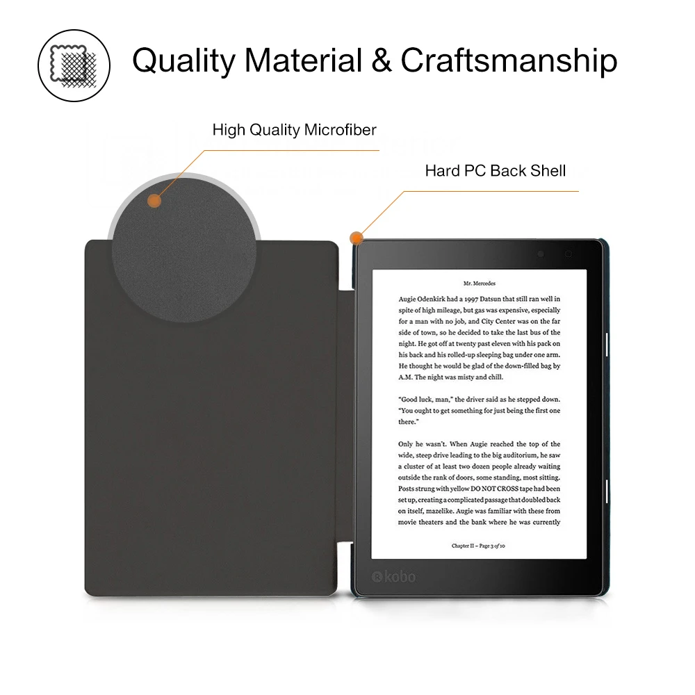 Чехол книжка для Kobo aura H2o edition 2 2017 из искусственной кожи чехол kobo 6 8 дюйма