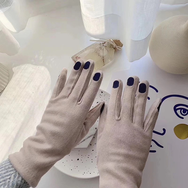 Newness зимние кашемировые перчатки для ногтей с вышивкой, матовые плотные теплые перчатки для ногтей, Рождественская - Цвет: 05