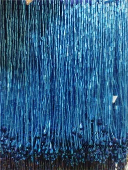 Стеклянные глянцевые прозрачные длинные бахрома бусины отделка для одежды бусины кисточка отделка для штор платье для вечеринки - Цвет: Синий