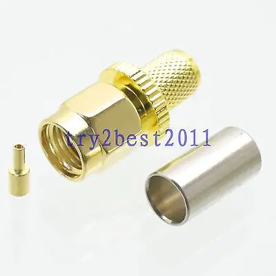 

DHL/EMS 100 Sets*1pce Connector RP-SMA jack pin crimp RG8X RG-8X LMR240 RF COAXIAL straight -C1