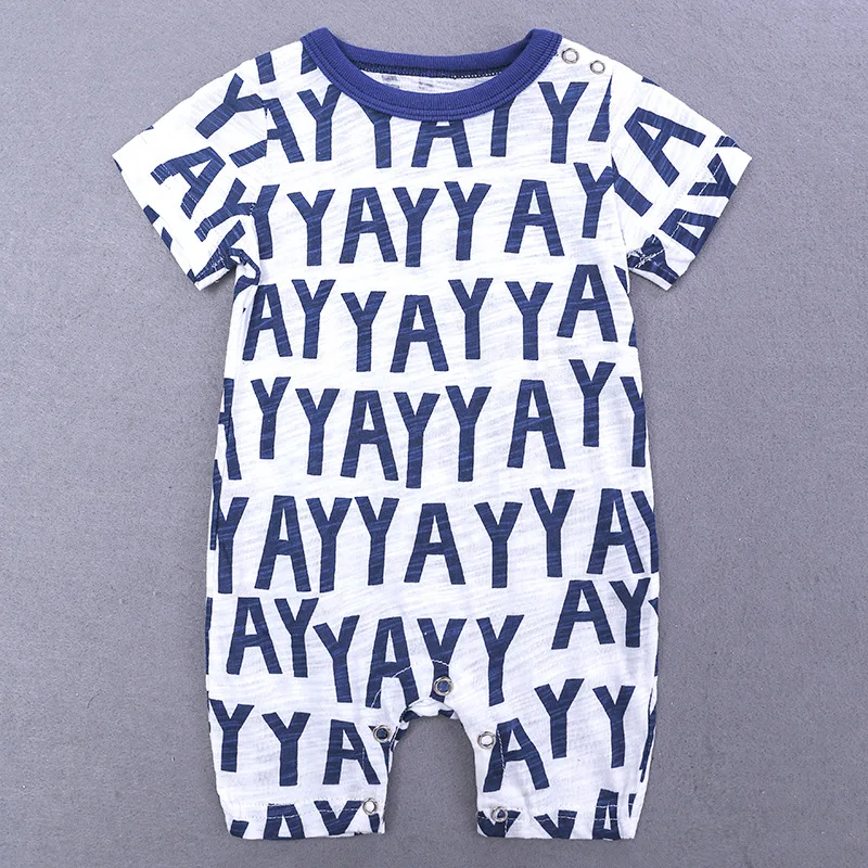 2022 Cartoon Baby Onesies Summer Clothing Cotton Romper Boy Girls Kids Clothes Letter Print Short Sleeve Jumpsuit Outfits Baby Bodysuits medium