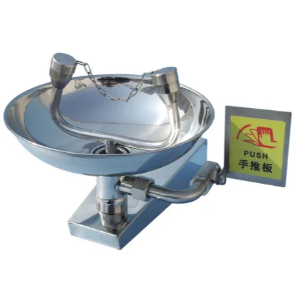 

12-18L 304 аварийная настенная глазная станция из нержавеющей стали с двойным отверстием Y