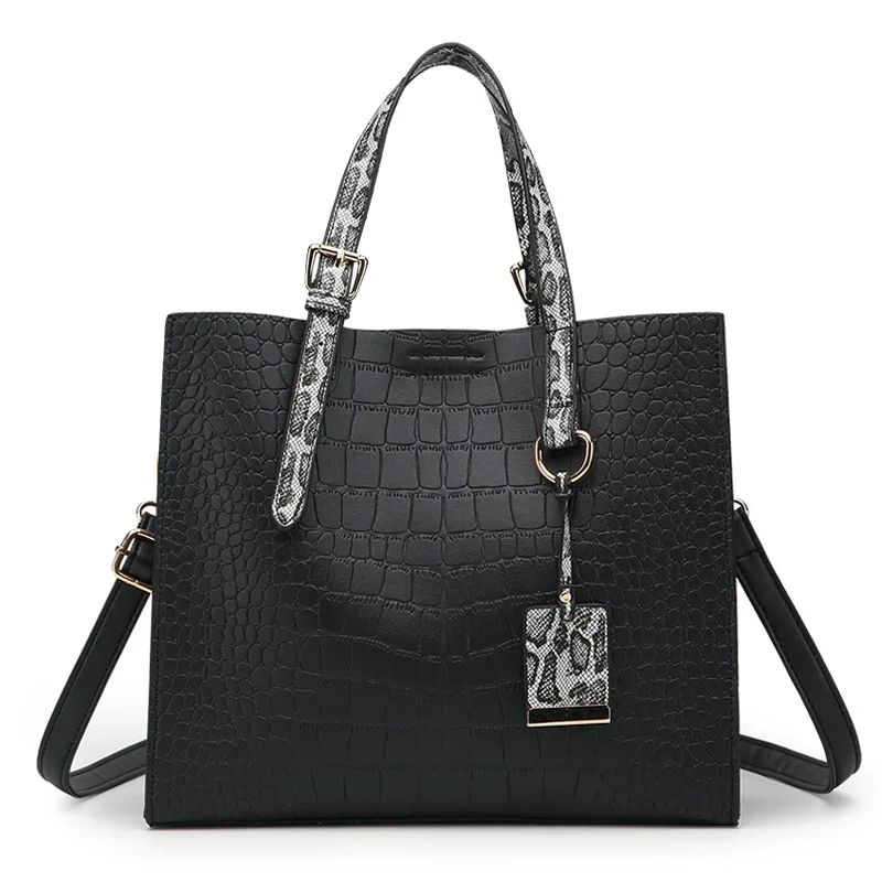 

2019 New Style WOMEN'S Bag Fashion Crocodile Pattern Large Bag Western Style Top Grade Embossed One-Shoulder Handbag
