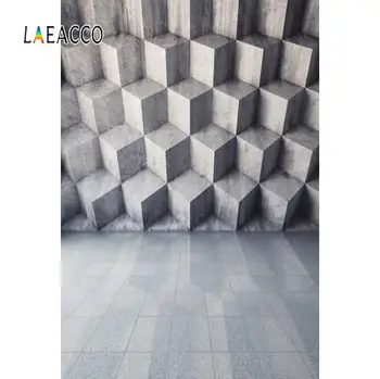 

Laeacco Abstract Geometric 3D Pattern Cubes Staircase Floor Party Baby Portrait Photographic Background Photo Backdrop Photo