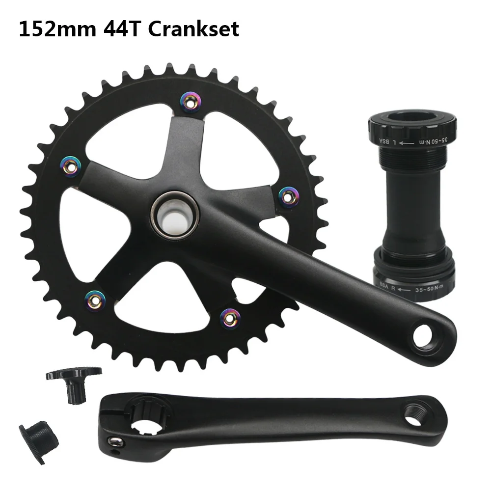 152mm 165mm 170mm 130BCD Fahrrad Kurbelgarnitur Hohl Integrierte Single Speed 5 Nagel Klapp Rennrad Kurbel set BB 44T Kettenblatt – Detail 3