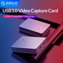 Orico Aluminium Usb 3.0 Video Capture Card 1080P Hdmi-Compatibel Video Grabber Opname Live Streaming Voor PS4 Dvd camera