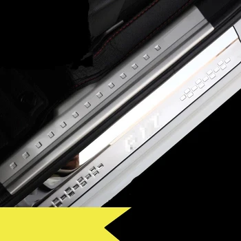 

For Honda FIT JAZZ 2014-2016 2017 2018 Stainless Steel Door Sill Trim Protectors Guard Cover Trim Car Styling accessories 4PCS