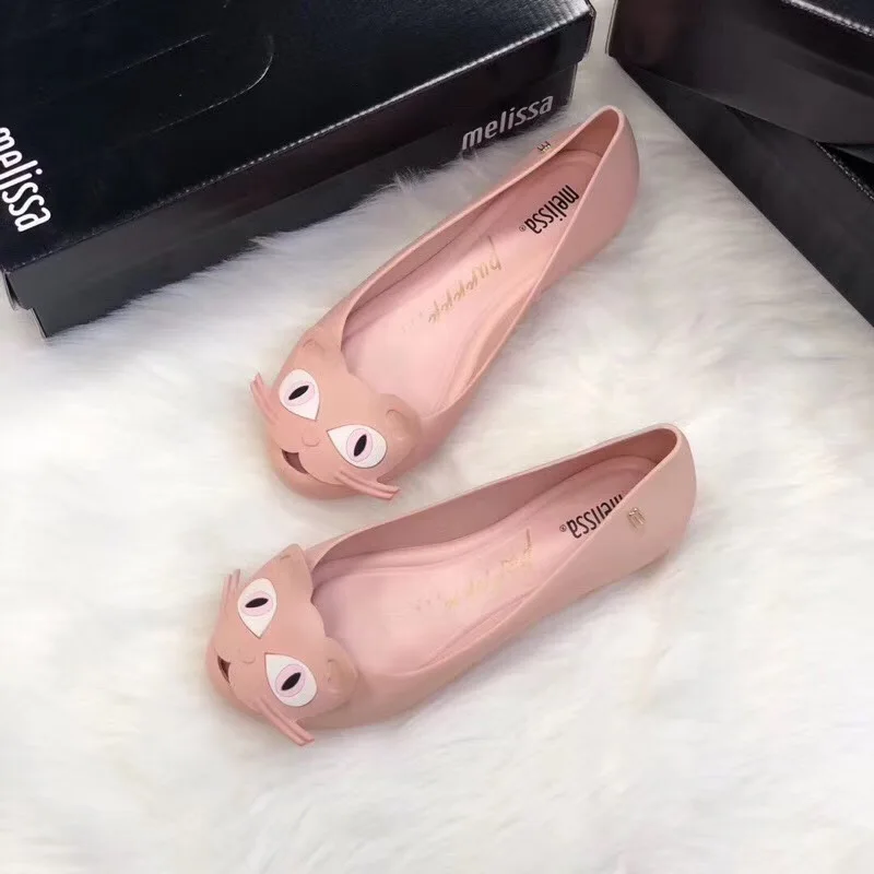 Melissa/женская прозрачная обувь с котом Женские сандалии на плоской подошве Цвет