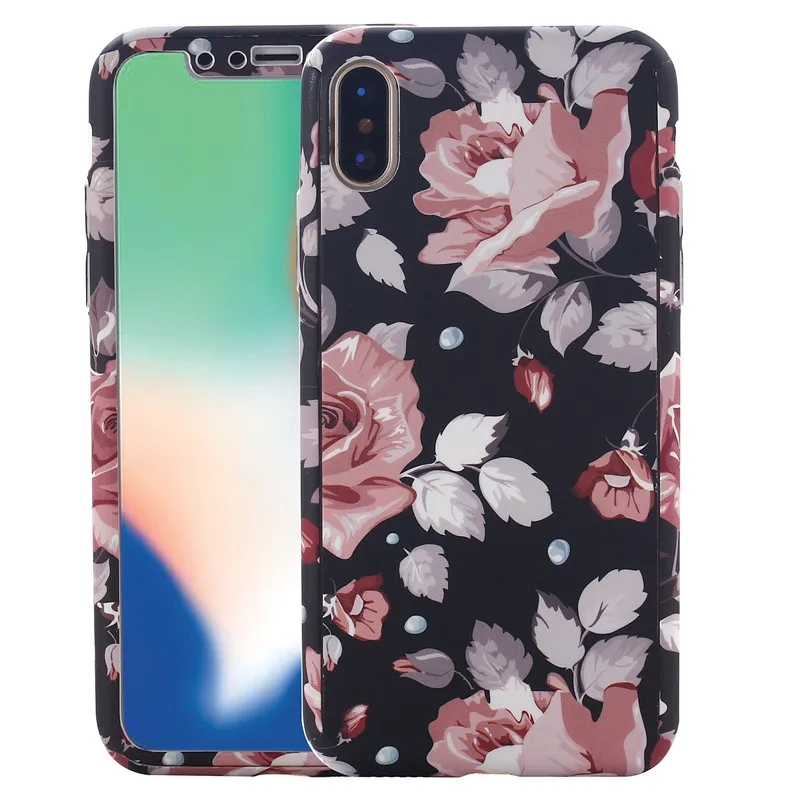 Для Apple iPhone 11 Pro Xs Max XR X 8 7 6 6S Plus 5 5S SE 360 градусов Полная защита тела Роскошный Ретро чехол с цветочным рисунком