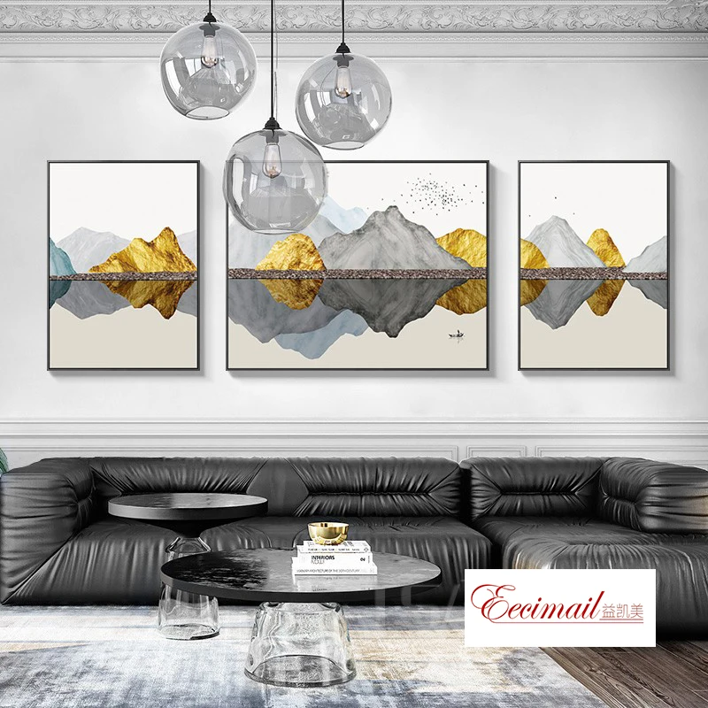  EECAMAIL Modern Nordic Light Luxury Living Room Bedroom Home Triptych Simple Landscape Scenery Full - 4000286064961