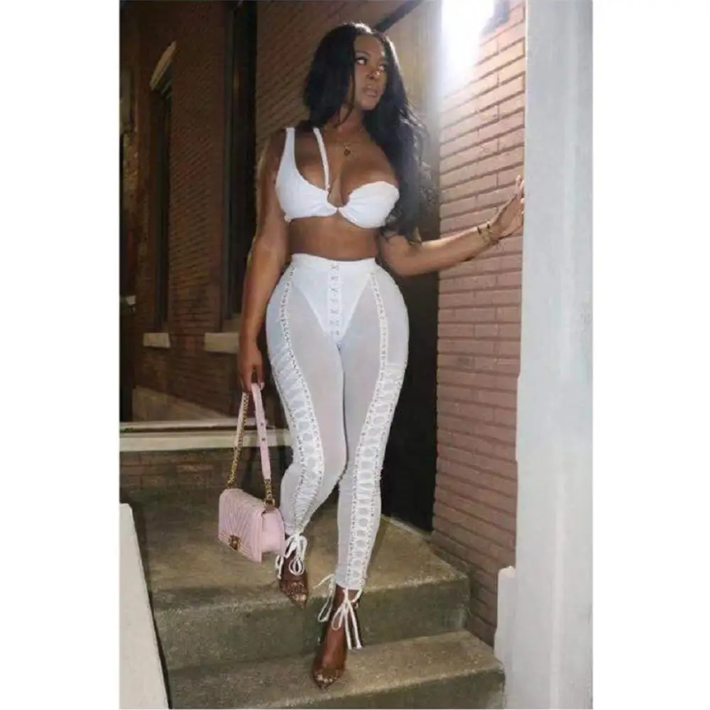 

High Quality White Rayon Bandage Dress Mesh suit Evening Party Elegant Dress set moonccloset1