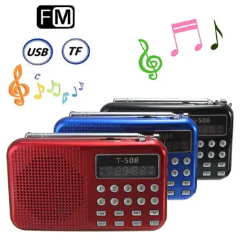 

Mini Portable dual Rechargeable Digital LED display panel Stereo FM Radio Speaker USB TF mirco for SD Card MP3 Music Player T508