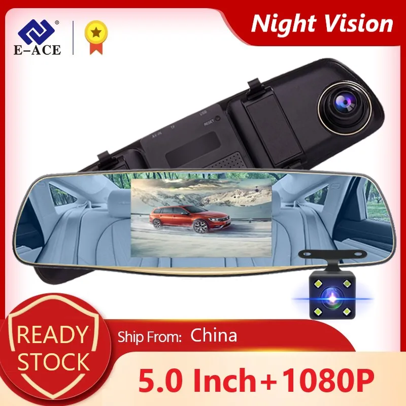 Камера-зеркало заднего вида E-ACE FHD 1080P 5 0 дюйма | Автомобили и мотоциклы