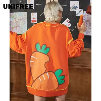 

Unifree bodysuit 2019 new women's loose Korean fashion spring and autumn thin lazy long sleeve lovely print U193A619DT