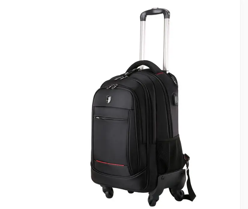 Men Business Rollin Luggage Backpack Men Tolley luggage Wheeled Backpack bag travel Trolley Bags on wheels Travel Wheeled Bag image