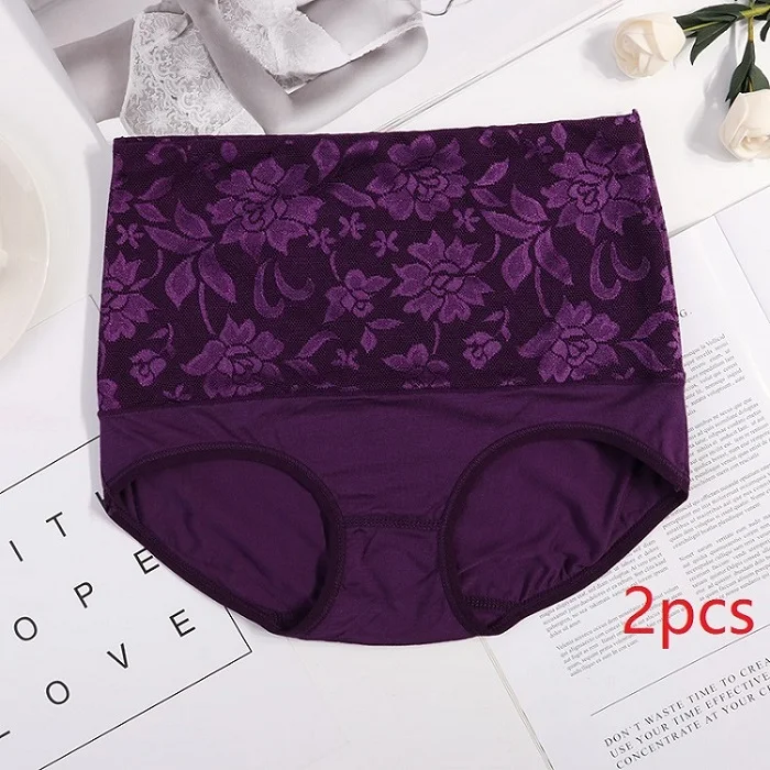 style6 ZW90 Женские Модальные трусы с высокой талией, дышащие трусики размера плюс, женское нижнее белье, формирующие тело трусы, M-XXL, 2 шт - Цвет: style6