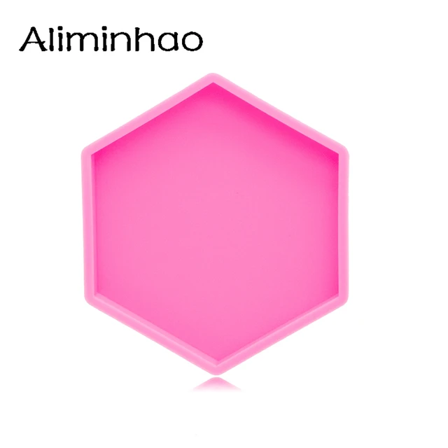 Dy0676 Fényes 4.7In/3.9In Hexagon Geode Coaster Agate Penész, Szilikon Penész Gyanta Epoxi Ékszerek Készítéséhez, Nagykereskedelem - Image 4
