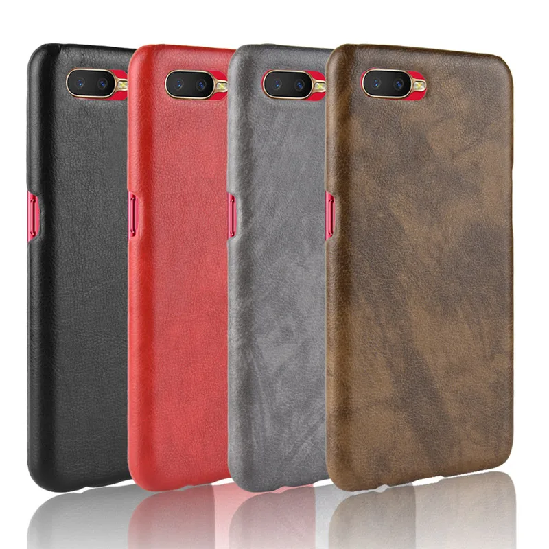 For OPPO Reno A Phone Case bumper Hard Luxury Litchi Striae PU Leather Back Shockproof Cover Oppo RenoA 6.4 inch |