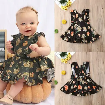 

Toddler Kid Baby Girl Dress Clothes Flower Ruffle Sleeve Princess Tutu Dress Summer Dress