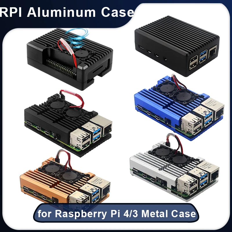 New Premium Aluminum Raspberry Pi Case Kit with Fan for Raspberry Pi 3B+/3/2B 