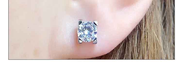 925 чистого серебра серьги-гвоздики для женщин имитировать Moissanite Высокое качество модные серьги классические женские ювелирные изделия