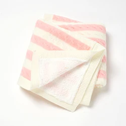 Couvertures d'hiver pour bébé, Plaid à rayures, à la mode, pour fille et garçon, lit de berceau, couette chaude pour nouveau né, poussette, pour dormir, doux, 100x78CM 