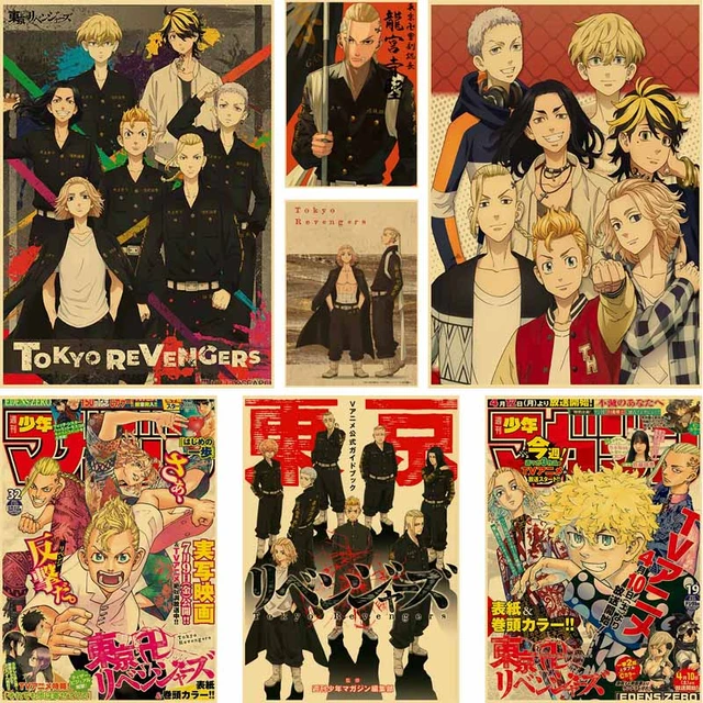 Anime japonês tóquio revengers filme posters arte da parede retro cartazes  para casa adesivos de parede pintura - AliExpress