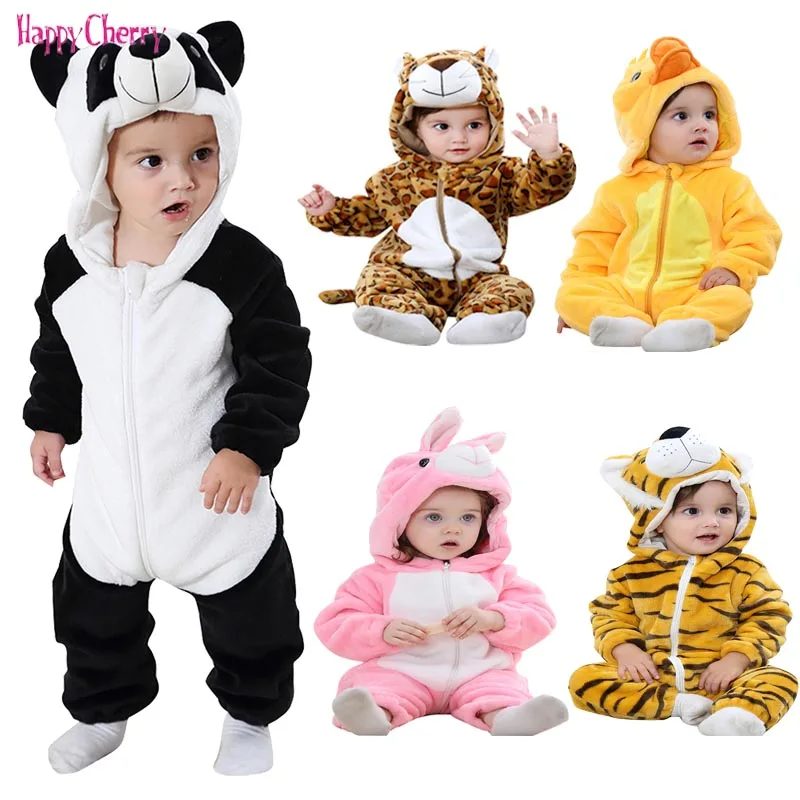 

Cute Cartoon Flannel Baby Rompers Winter Cotton Baby Boys Girls Novelty Animal Rompers Stitch Baby's Sets New born Jumpsuit