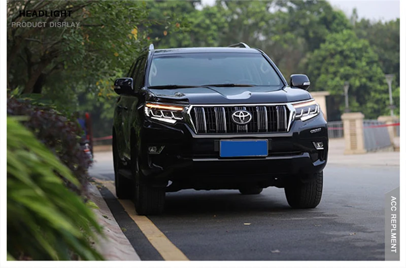 Все светодиодный головной фонарь для автомобиля для Land Cruiser Prado фары динамический сигнал поворота светодиодный DRL 6 объектив проектор