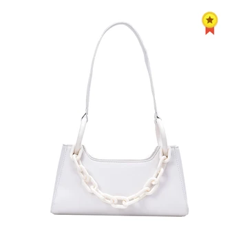 

Thick Chain Small PU Leather Crossbody Bags For Women 2020 Summer Simple Solid Color Shoulder Bags Handbags Cross Body Bag