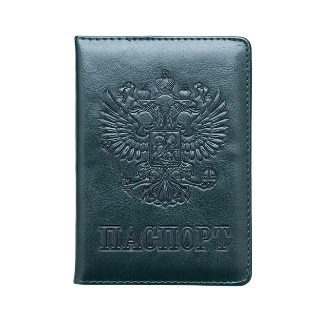 Обложка для паспорта в Российской Федерации, высокое качество, женский мужской держатель для кредитных карт, дорожный Держатель для паспорта, держатель для удостоверения личности - Цвет: green