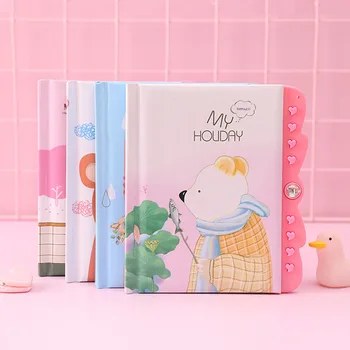 

Kawaii Cartoon Waterproof Password Notebook Cute Cat Travel Diary Journal Pink Paper Note Book Boy Gril School Office Stationery