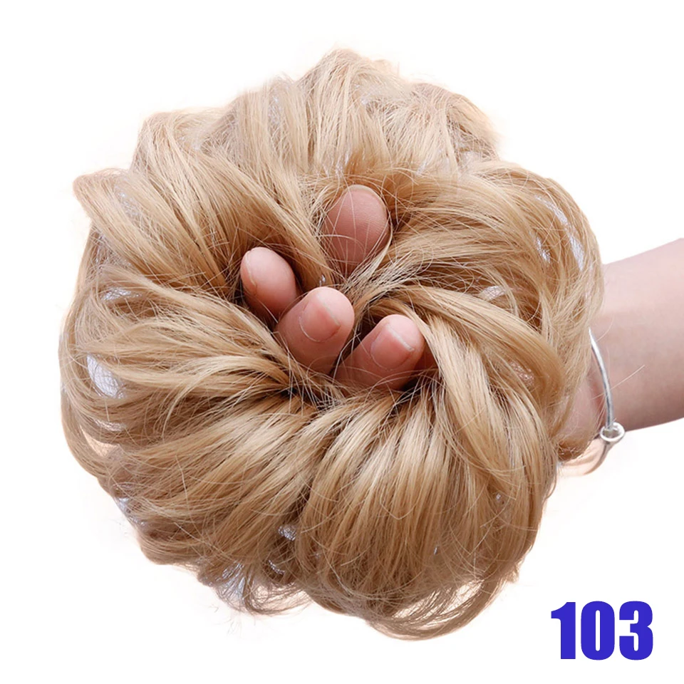 MEIFAN короткая Culry эластичная резинка для волос шиньон синтетические искусственные волосы булочка для женщин волосы канатная Резиновая лента волосы булочки аксессуары - Цвет: 103