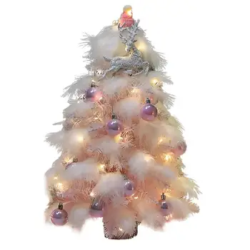 

1Pc Party Tree Prop Xmas Tree Decor Feather Tree Ornament for Home Desktop Table