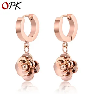 Source-Style Korean-style Stainless Steel Hollow out Finger Heart Earrings Normcore Style Peach Heart Diamond Set Ear Stud