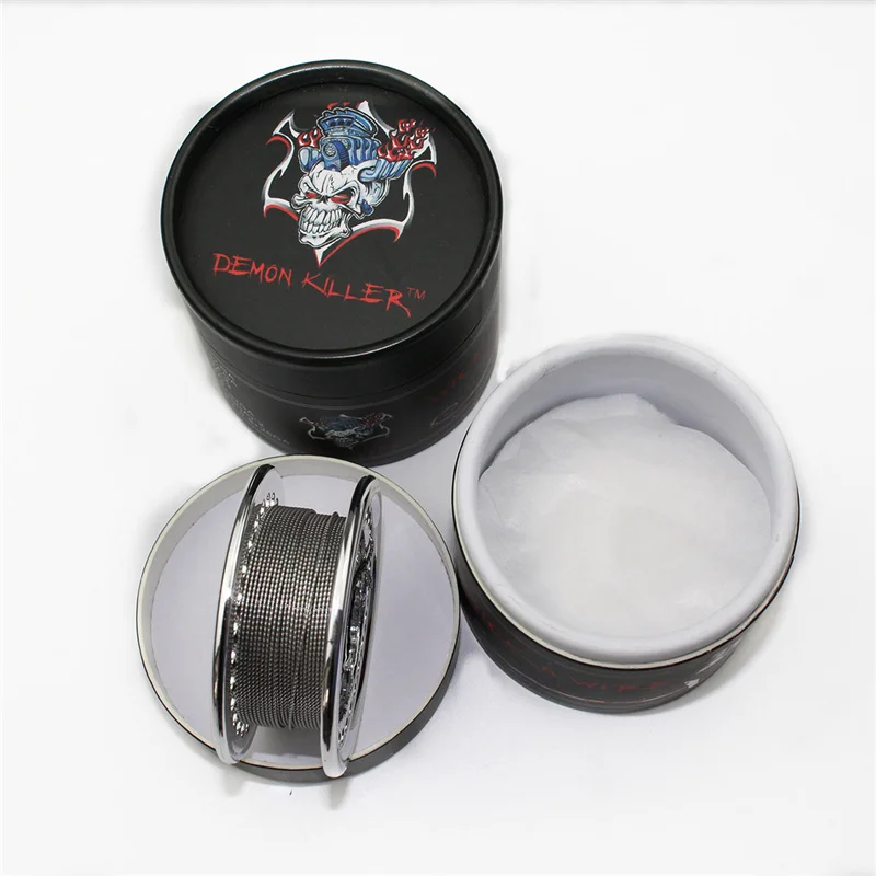 Demon Killer предварительно изготовленная катушка для RDA RTA RBA Vape аксессуары плоский витой плавленый Clapton Hive Alien Quad нагревательный провод коробка