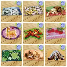 Prajna coxim animais trava gancho tapete bordado bordado bordado crochê travesseiros acessórios diy trava gancho tapete kit ponto cruz(China)
