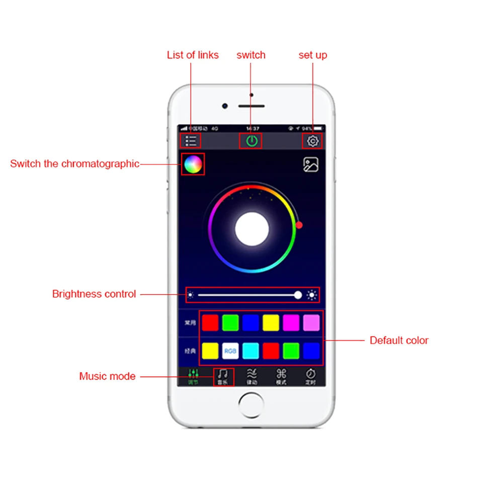 4 шт. автомобиль RGB Светодиодные ленты светильник s 12В гибкий; Автомобильный; для стайлинга декоративная Атмосфера лампы автомобиля внутренний светильник с пультом дистанционного управления/приложение Управление