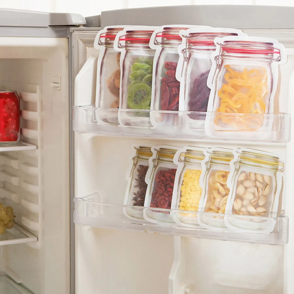 10Pcs vacuum bag transparent food storage bag preserve refrigerator frozen food storage reusable jar bag вакуумные мешки 30O8 (6)